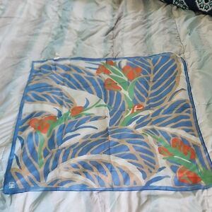 Vintage dci Floral Botanical Scarf Made In Italy 26"X27"